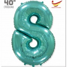Шар (40''/102 см) Цифра, 8, Тиффани, 1 шт. в упак. 