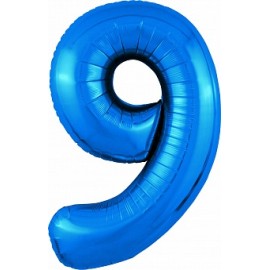 Шар (40''/102 см) Цифра, 9 Slim, Синий, 1 шт. в упак. 