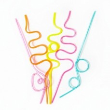 Трубочки для коктейлей (пластик), Фигурные спирали, Ассорти, 5 шт. 
