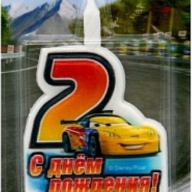 Свеча Цифра, 2 Тачки, 12 см, 1 шт. 