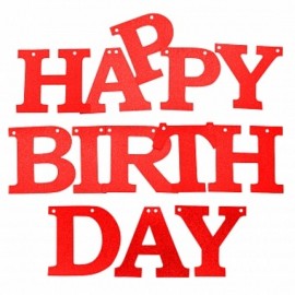 Гирлянда Happy Birthday красный 