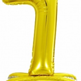 Шар (32''/81 см) Цифра, 7 на подставке, Золото, 1 шт. в упак. 