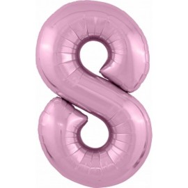 Шар (40''/102 см) Цифра, 8 Slim, Фламинго, 1 шт. в упак. 