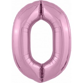 Шар (40''/102 см) Цифра, 0 Slim, Фламинго, 1 шт. в упак. 
