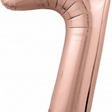 Шар (40''/102 см) Цифра, 7 Slim, Розовое Золото, 1 шт. в упак. 