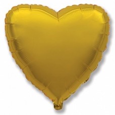 Шар (18''/46 см) Сердце, Золото, 1 шт. 