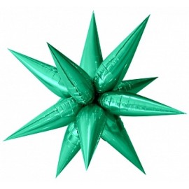 Шар 3D (26''/66 см) Звезда, Составная, Зеленый, 1 шт. в упак. 