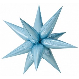 Шар 3D (26''/66 см) Звезда, Составная, Голубой, 1 шт. в упак. 