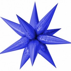 Шар 3D (26''/66 см) Звезда, Составная, Синий, 1 шт. в упак. 