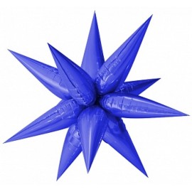 Шар 3D (26''/66 см) Звезда, Составная, Синий, 1 шт. в упак. 