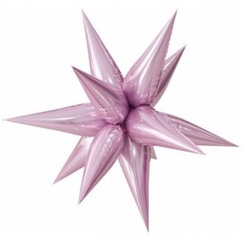 Шар 3D (26''/66 см) Звезда, Составная, Розовый, 1 шт. в упак. 