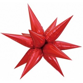 Шар 3D (26''/66 см) Звезда, Составная, Красный, 1 шт. в упак. 