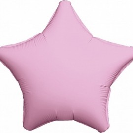 Шар (19''/48 см) Звезда, Розовый фламинго, Сатин, 1 шт. 