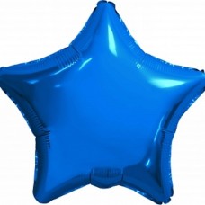Шар (19''/48 см) Звезда, Синий, 1 шт. 