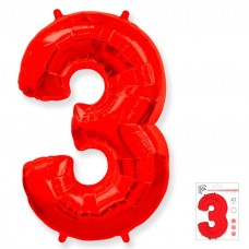 И 40 Цифра "3" красный в упаковке / Three / 1 шт . 