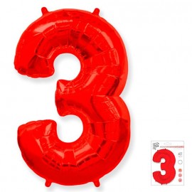 И 40 Цифра "3" красный в упаковке / Three / 1 шт . 