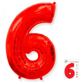 И 40 Цифра "6" красный в упаковке / Six / 1 шт. 