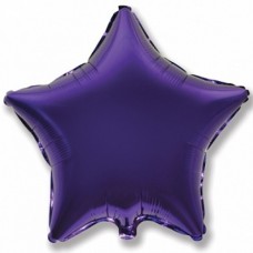 Шар (18''/46 см) Звезда, Фиолетовый, 1 шт.