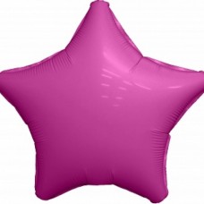 Шар (19''/48 см) Звезда, Гранатовый, Сатин, 1 шт.