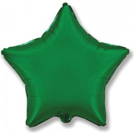 Шар (18''/46 см) Звезда, Зеленый, 1 шт.