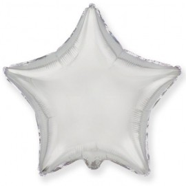 Шар (18''/46 см) Звезда, Серебро, 1 шт.
