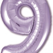 Шар (40''/102 см) Цифра, 9 Slim, Сиреневый, 1 шт. в упак.