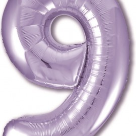 Шар (40''/102 см) Цифра, 9 Slim, Сиреневый, 1 шт. в упак.